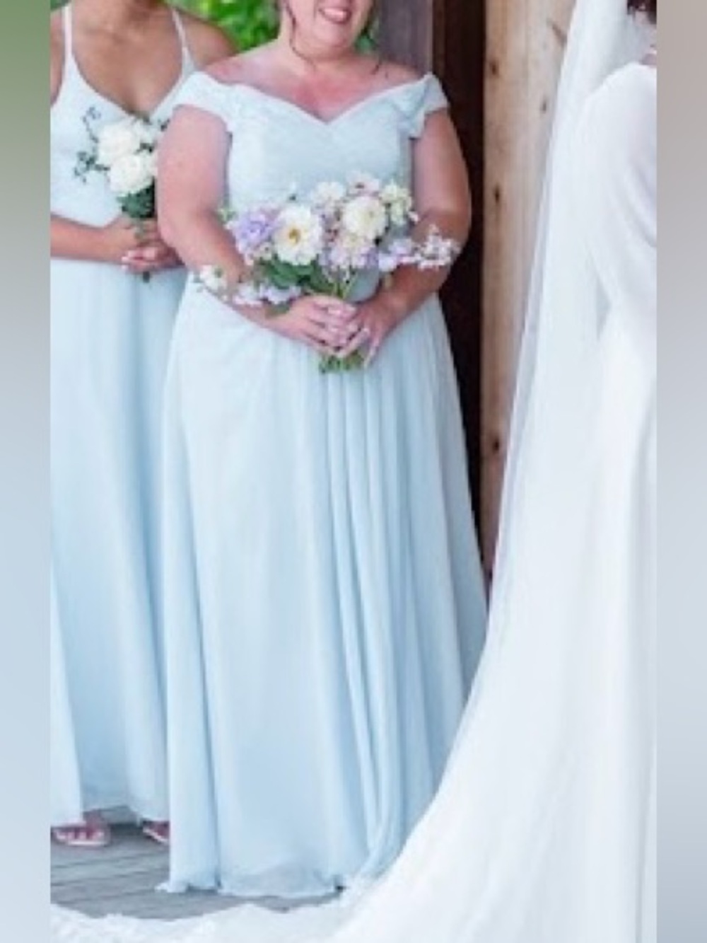 Azazie sky blue bridesmaid dress